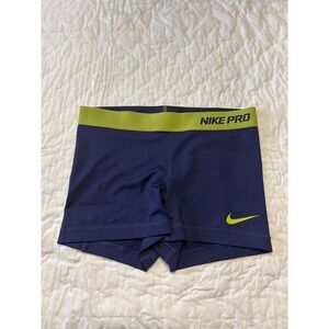 Nike Pro Dri Fit Women's Compression Shorts Purple Lime Size S